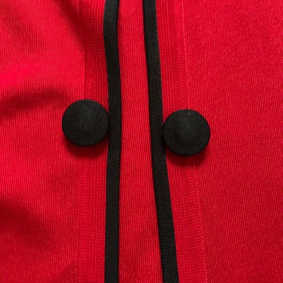 Ming Wang Red Black 3/4 Sleeve Button Jacket Women’s XS - Picture 7 of 8
